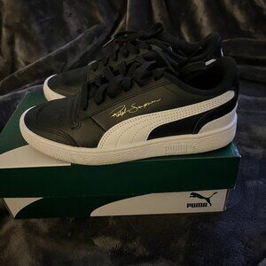 PUMA - Ralph Sampson Lo Jr - Leather - Black/White - Kids Size 6C